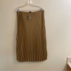 J.Crew Gwyneth Pleated Midi Slip Skirt in Camel Lined Women’s Sz Medium NWT